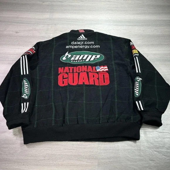 Dale Earnhardt Jr AMP Energy NASCAR Jacket Mens 2XL Black JR